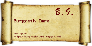 Burgreth Imre névjegykártya